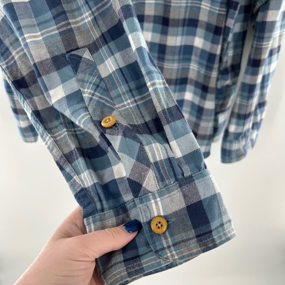 Duluth Trading Co. Size 3XL Blue Plaid Flannel Button Down Long Sleeve Shirt - Picture 6 of 14